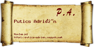 Putics Adrián névjegykártya